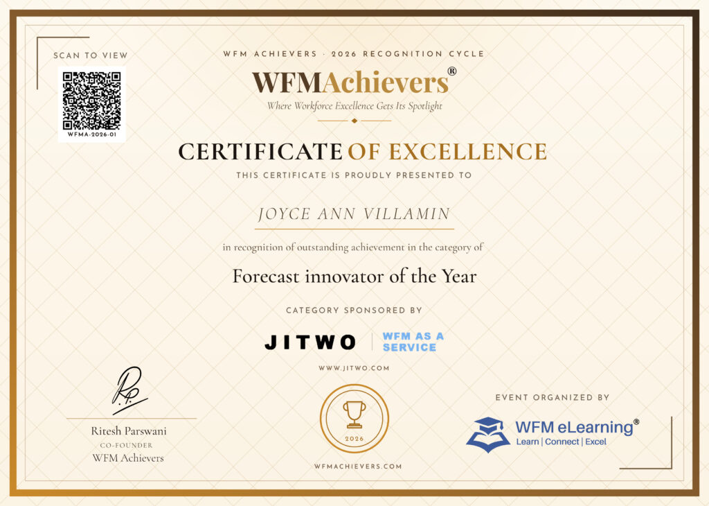 Certificate of Excellence – Joyce Ann Villamin