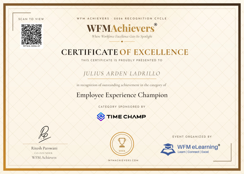 Certificate of Excellence – Julius Arden Ladrillo