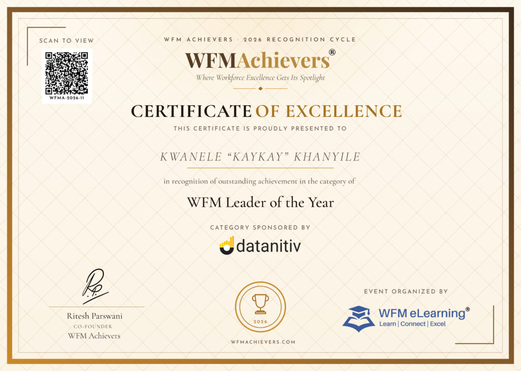 Certificate of Excellence – Kwanele “KayKay” Khanyile
